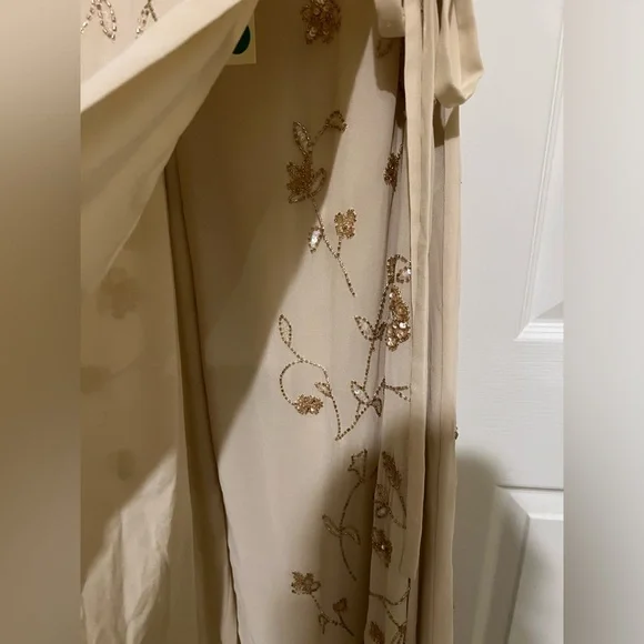 🌺BHLDN Plymouth Wrap Flutter Sleeve Beaded Maxi 👗Gown - Picture 11 of 17